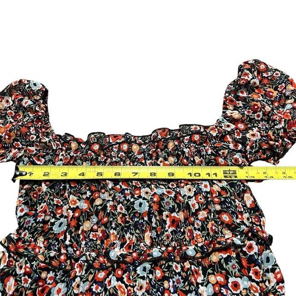 MI AMI Black Floral Blouse Size M - Picture 7 of 8